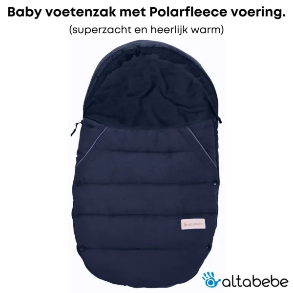 baby voetenzak fleece blauw
