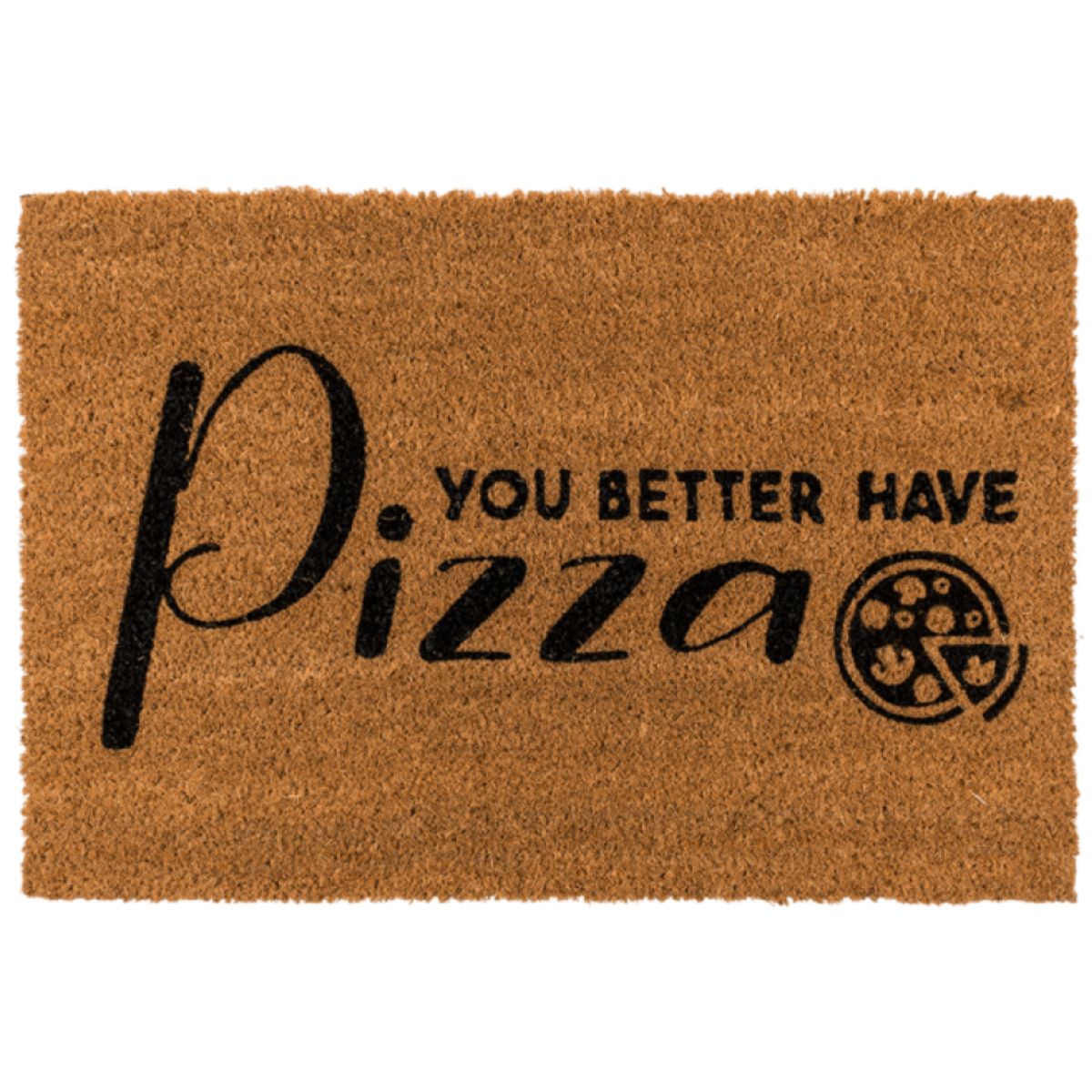 deurmat met grappige tekst pizza