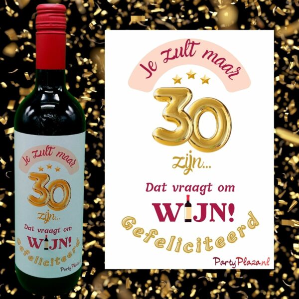wijnetiket 30 jaar wijnlabel