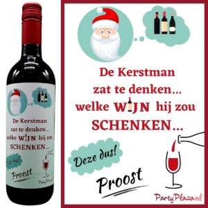 wijnetiket kerst kerstcadeau