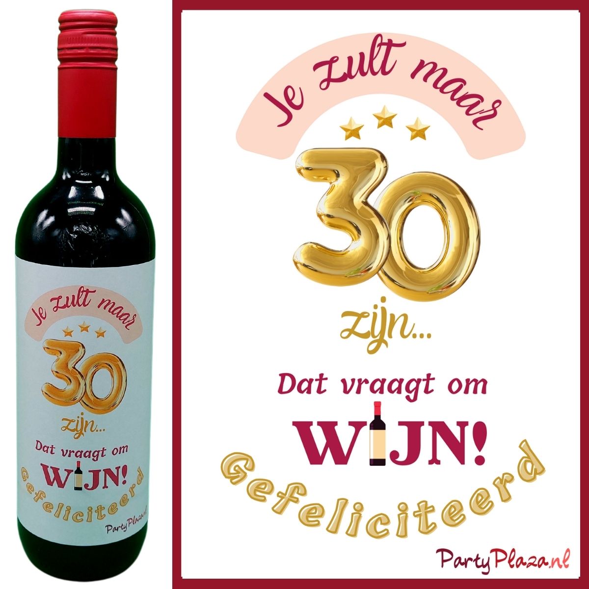 wijnetiket verjaardag 30 jaar