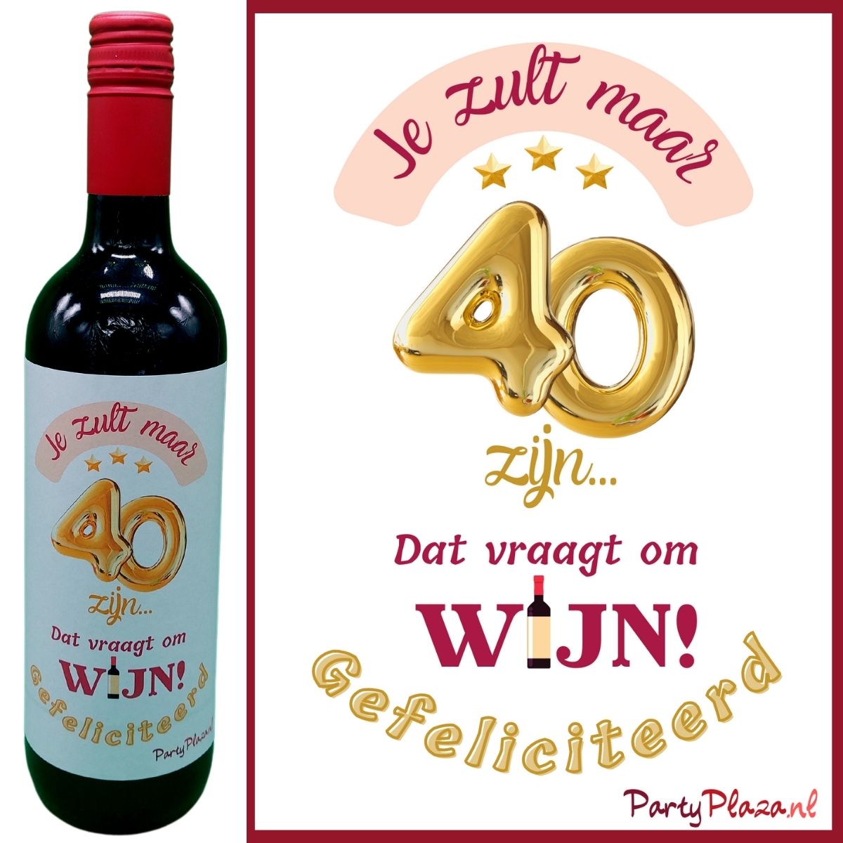 wijnetiket verjaardag 40 jaar