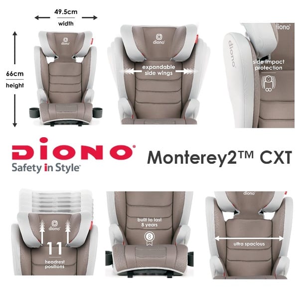 shop5652100.pictures.Autostoel isofix groep 2 3 autostoeltje 15 36 kg kinderzitje auto Diono Monterey2 CXT Zwart 6