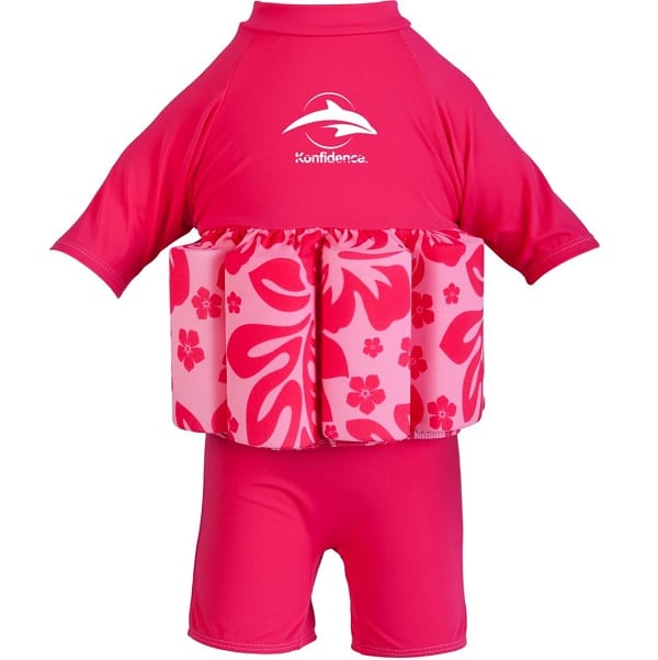 shop5652100.pictures.Konfidence drijfpakje drijfpak kind floatsuit zwempak met drijvers Hibiscus roze 1