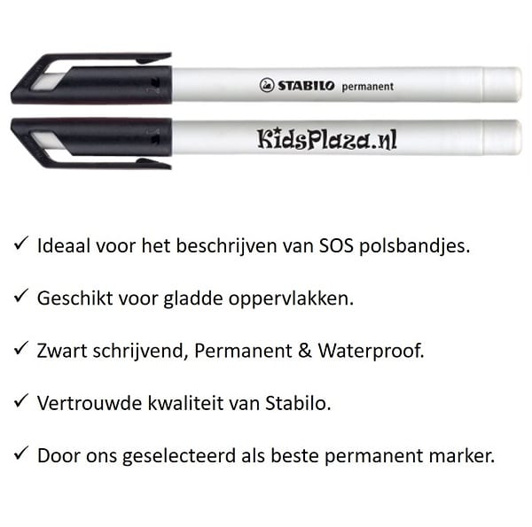 shop5652100.pictures.Permanent marker waterproof pen fineliner Stabilo KidsPlaza zwart 3