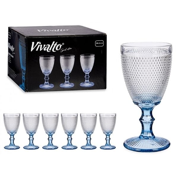 shop5652100.pictures.Wijnglazen Vintage Wijnglas Retro Vivalto blauw 3