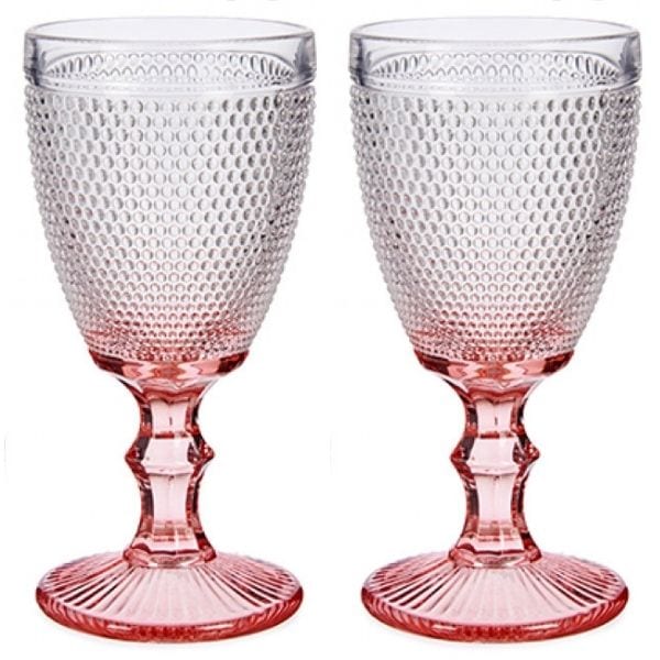 shop5652100.pictures.Wijnglazen Vintage Wijnglas Retro Vivalto roze 1