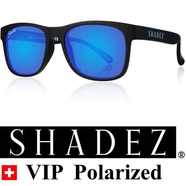 shop5652100.pictures.Zonnebril kind Polarized gepolariseerde kinderzonnebril met polariserende glazen Shadez VIP Zwart met blauwe spiegelglazen 1