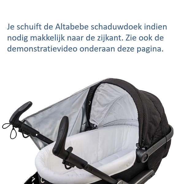 shop5652100.pictures.Zonnedoek Zonnescherm Zonnekap voor Kinderwagen Buggy Universeel Altabebe Zwart 3b