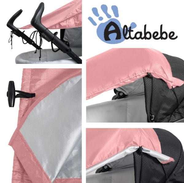 zonnescherm kinderwagen roze