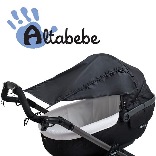 Sobriquette gids Roei uit Zonnescherm Kinderwagen zwart met UV50+ sunblock